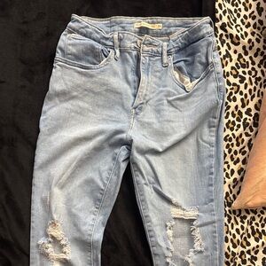 Light Blue Distressed Women Jeans
